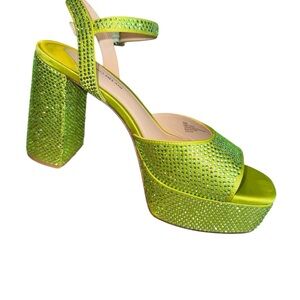 NEW Antonio Melani Green Rhinestone Platforms Sold Out! Womens Size 9 Comfort!!